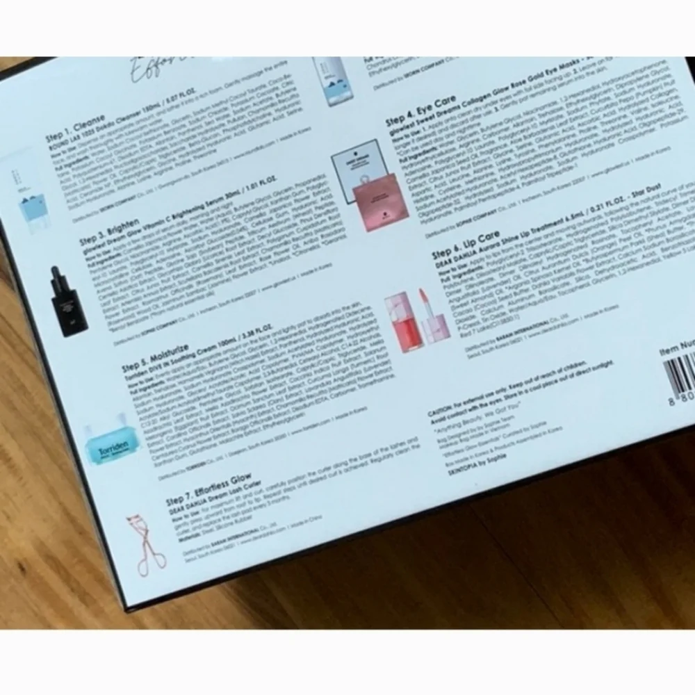 K-Beauty 7 step kit with Red Makeup Bag by Sophie